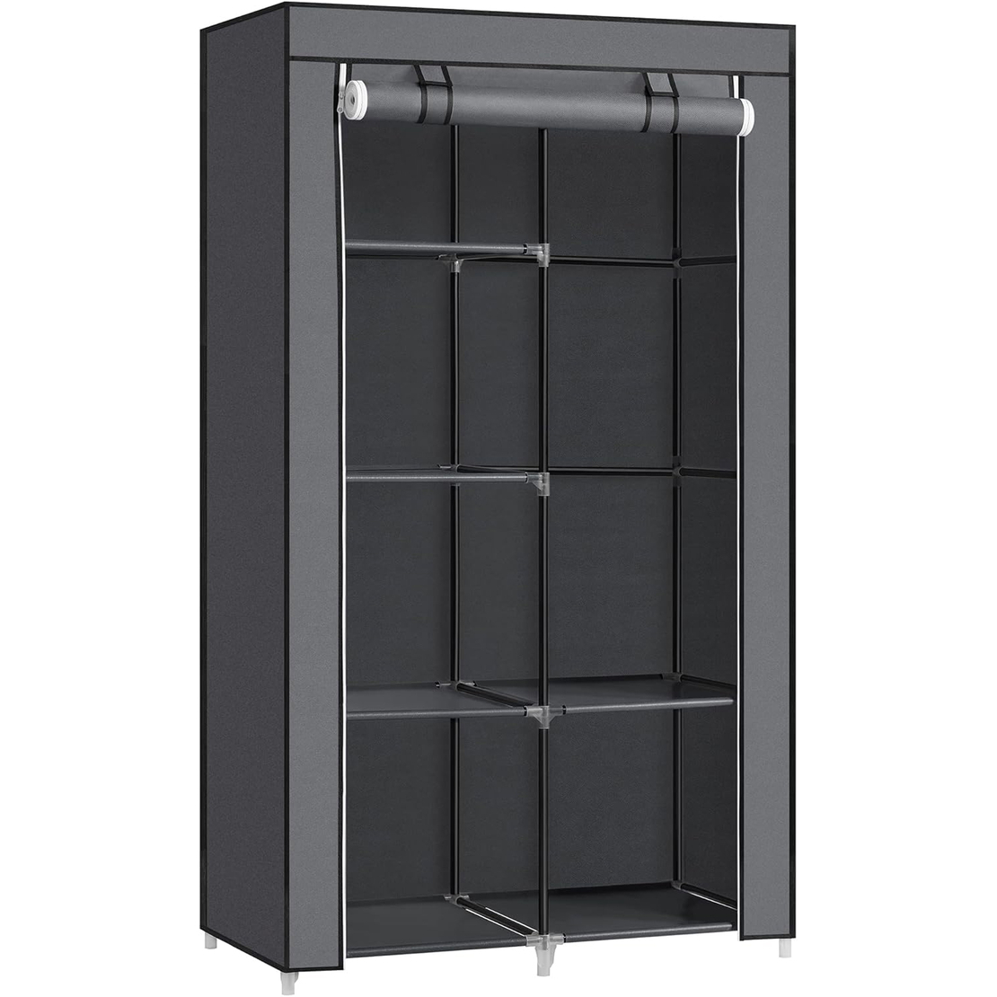SONGMICS Garderoba pentru depozitarea hainelor, din material textil, design personalizabil, 45x88x168 cm, gri