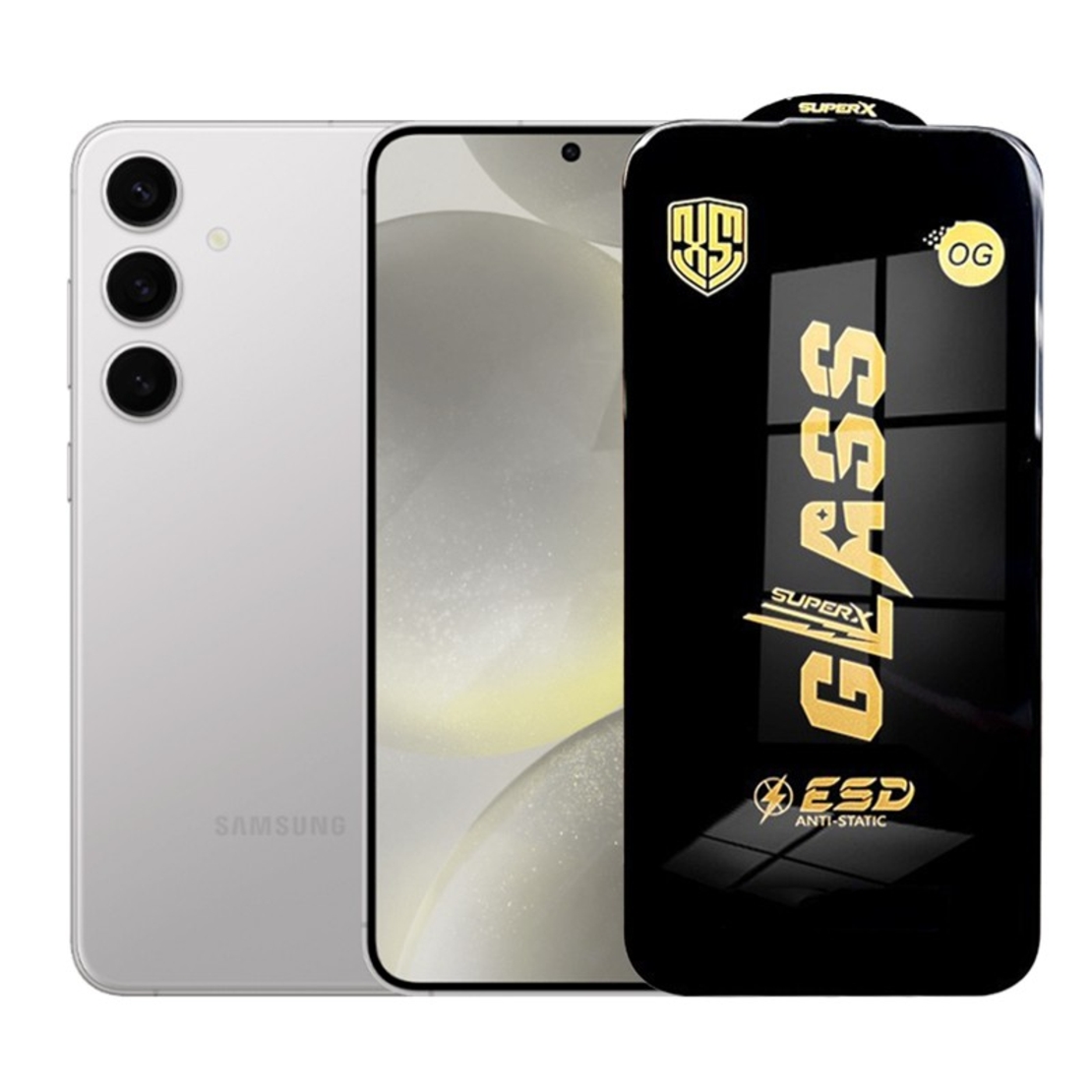 Folie de Protectie pentru Samsung Galaxy S24+, Vafy, Sticla Securizata ESD, Margini Negre, Rezistenta la Zgirieturi, Antistatica, 0.35 mm, Transparenta