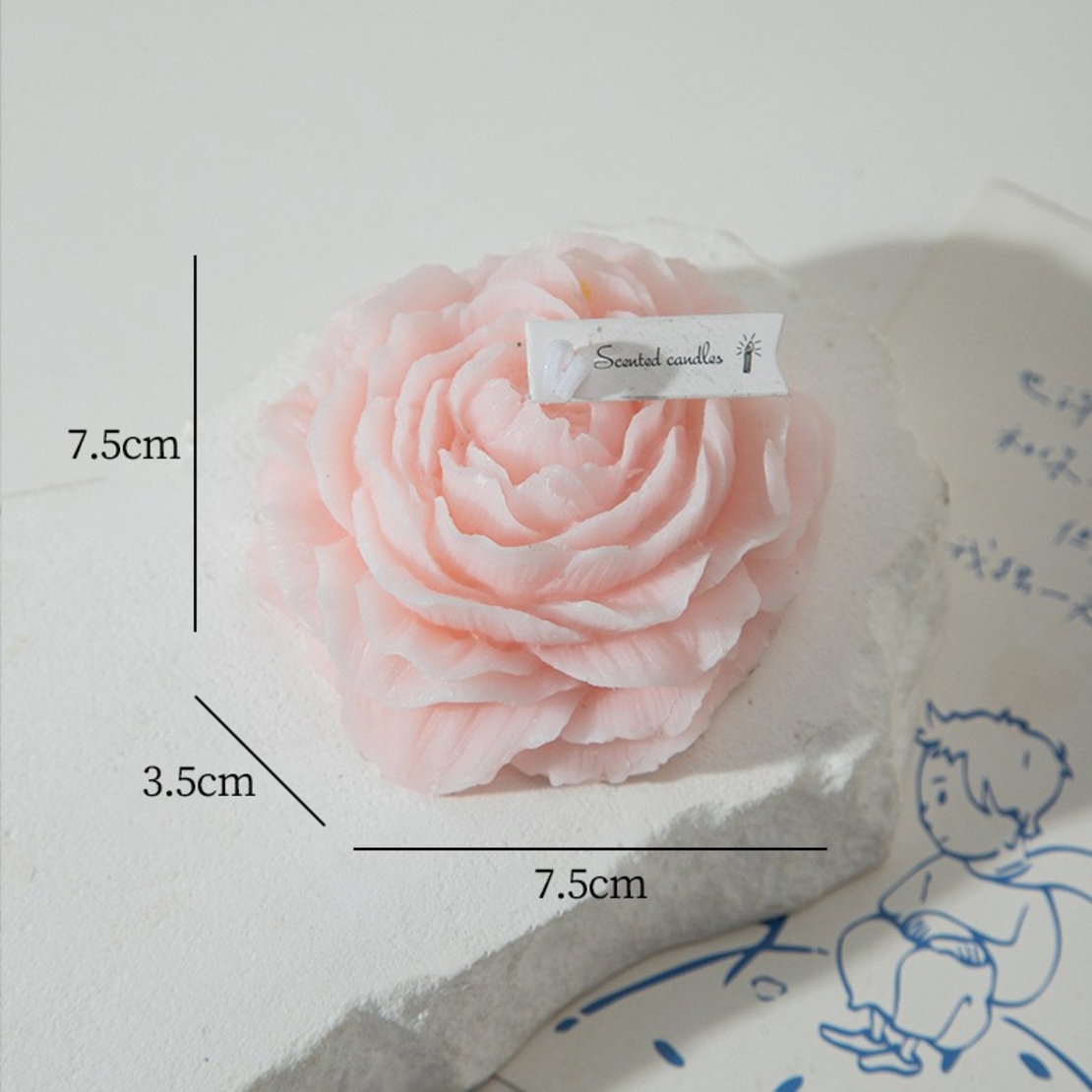 Lumanare Parfumata, Flippy, Model Trandafir, Ardere 10h, 70 g, 7.5 x 3.5 cm, Parfum de Piersica, Roz Pal
