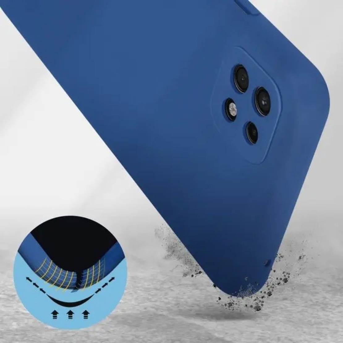 Husa protectie Vafy pentru Samsung A22 5G Liquid Silicone Albastru Inchis