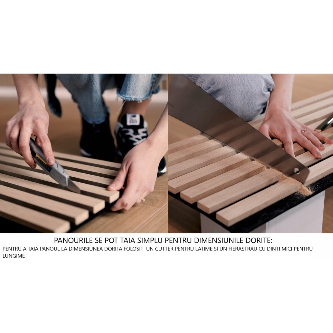 Riflaj MDF decorativ LDA PREMIUM de tip Panou Acoustic, Stejar Natur Saragossa, 260x40 cm