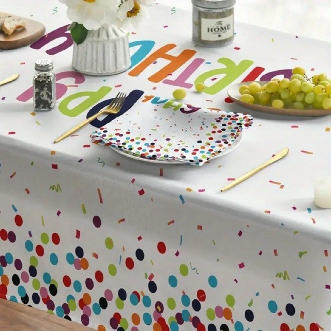 Fata de Masa Dreptunghiulara, Flippy, Colectia LA MULTI ANI, 137 x 274 cm, din Plastic PE, Impermeabila, Multicolor