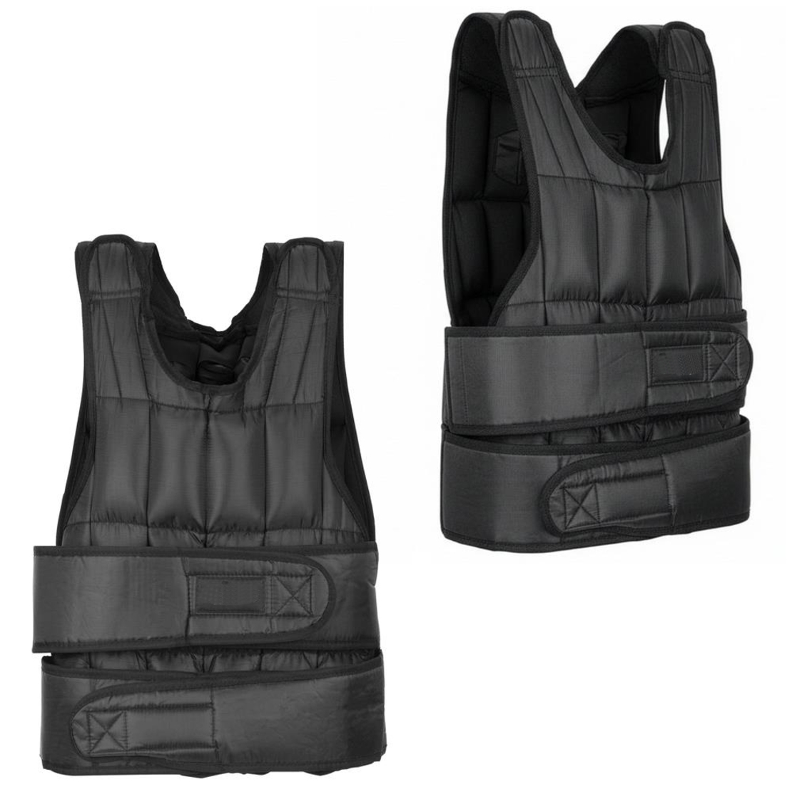 Vesta fitness cu greutati 10 kg, umplutura reglabila din nisip fier, 58x40 cm, negru