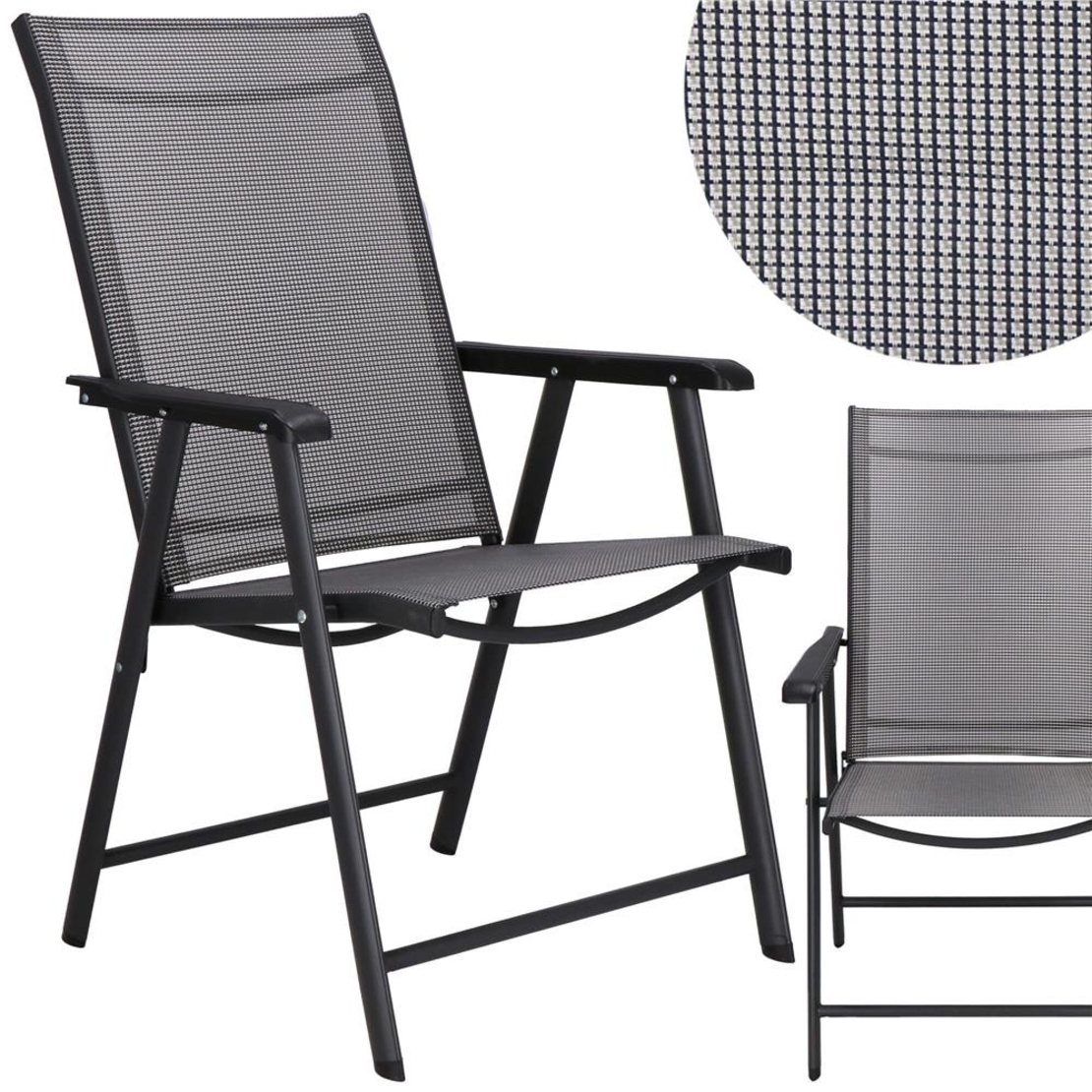 Scaun de gradina metalic, pliabil, 95x57x66cm, maxim 150kg, gri