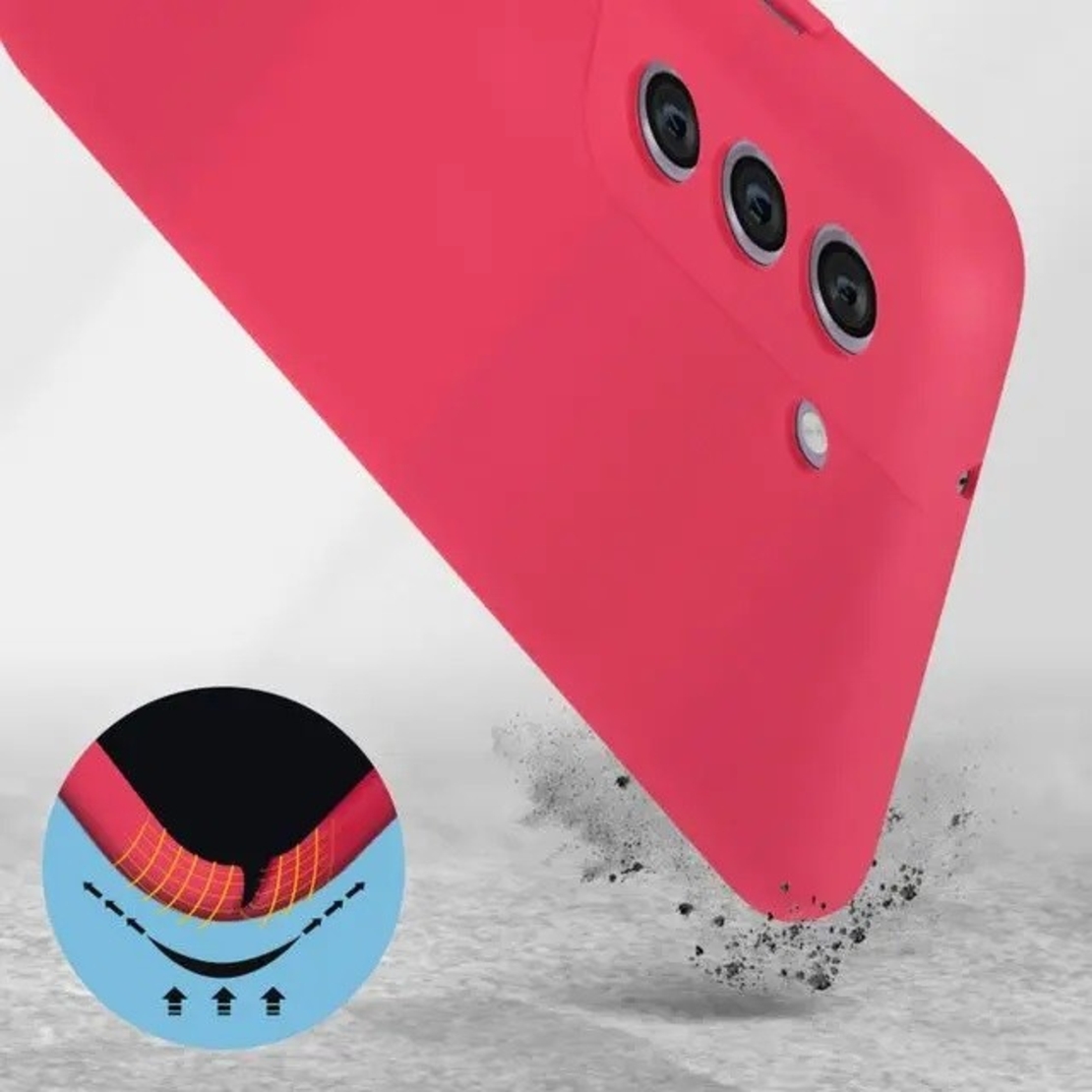 Husa protectie Vafy pentru Samsung S21 FE Liquid Silicone Fuchsia/Roz