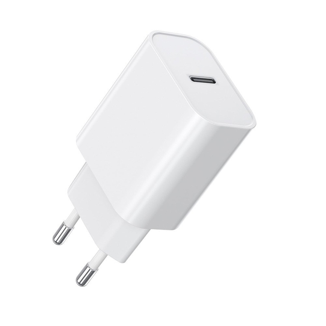 Incarcator Retea Fast Charge, Flippy, Incarcator Standard European Power Delivery 20 W, Compatibil cu iPhone 8-14, Alb