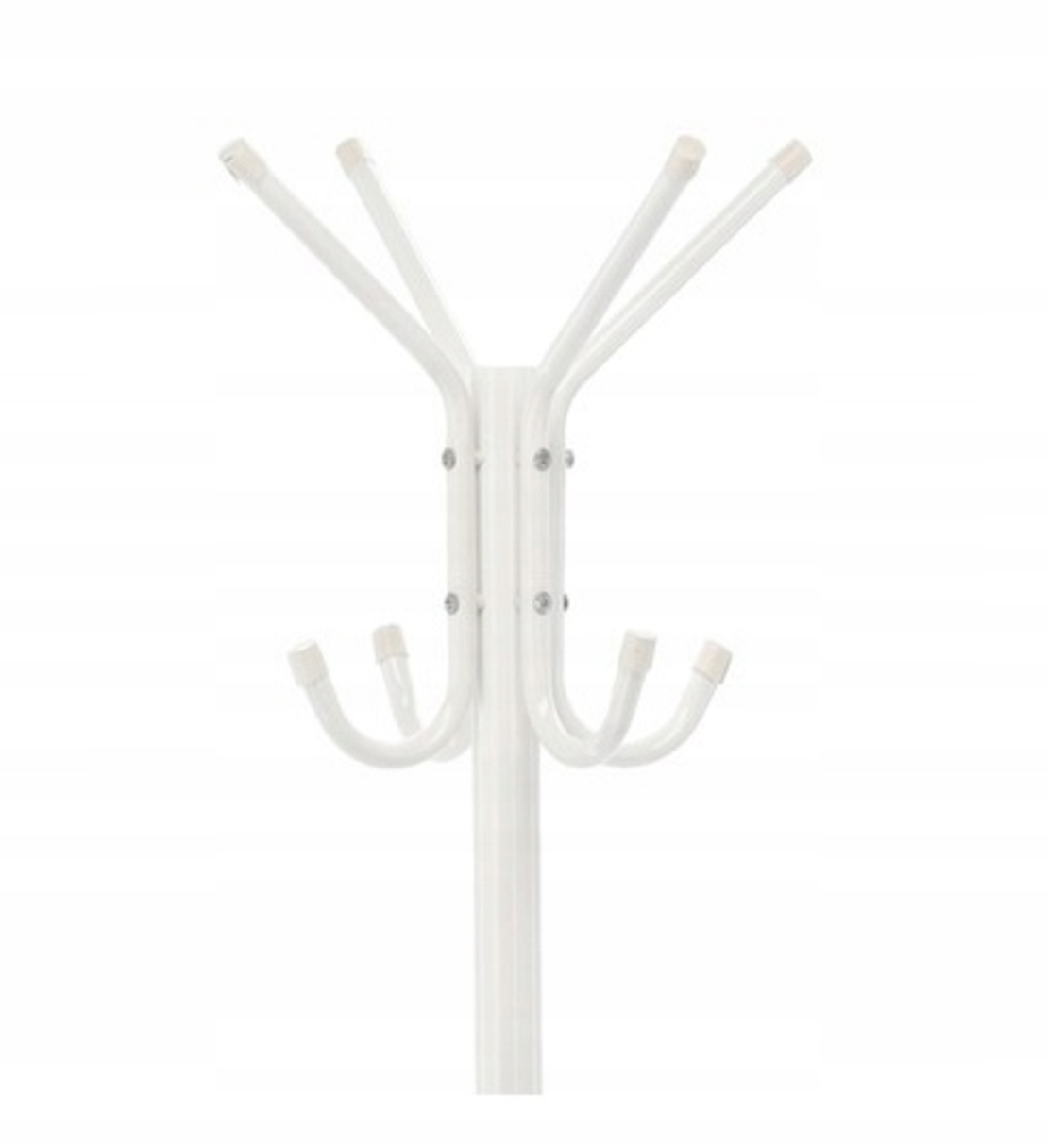 Cuier hol metalic 178 cm, 12 carlige, design minimalist, alb