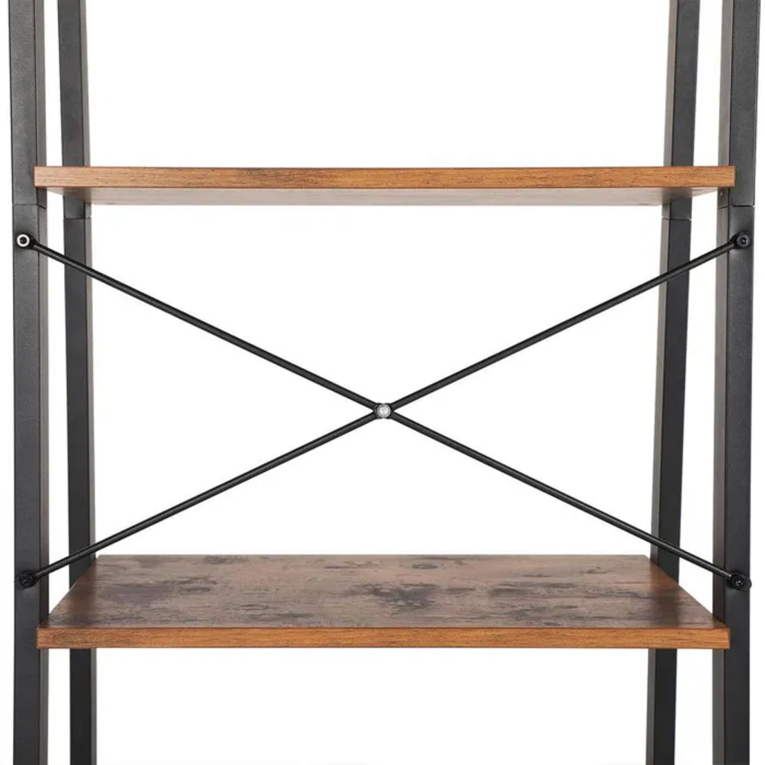 VASAGLE Biblioteca tip scara, cadru otel cu 4 polite din MDF, stil industrial, 56x34x138cm, maro rustic