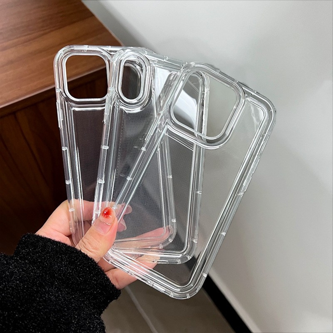 Husa de protectie Vafy, Airbag Shock Absorption, TPU, pentru Apple iPhone 12 , Transparent