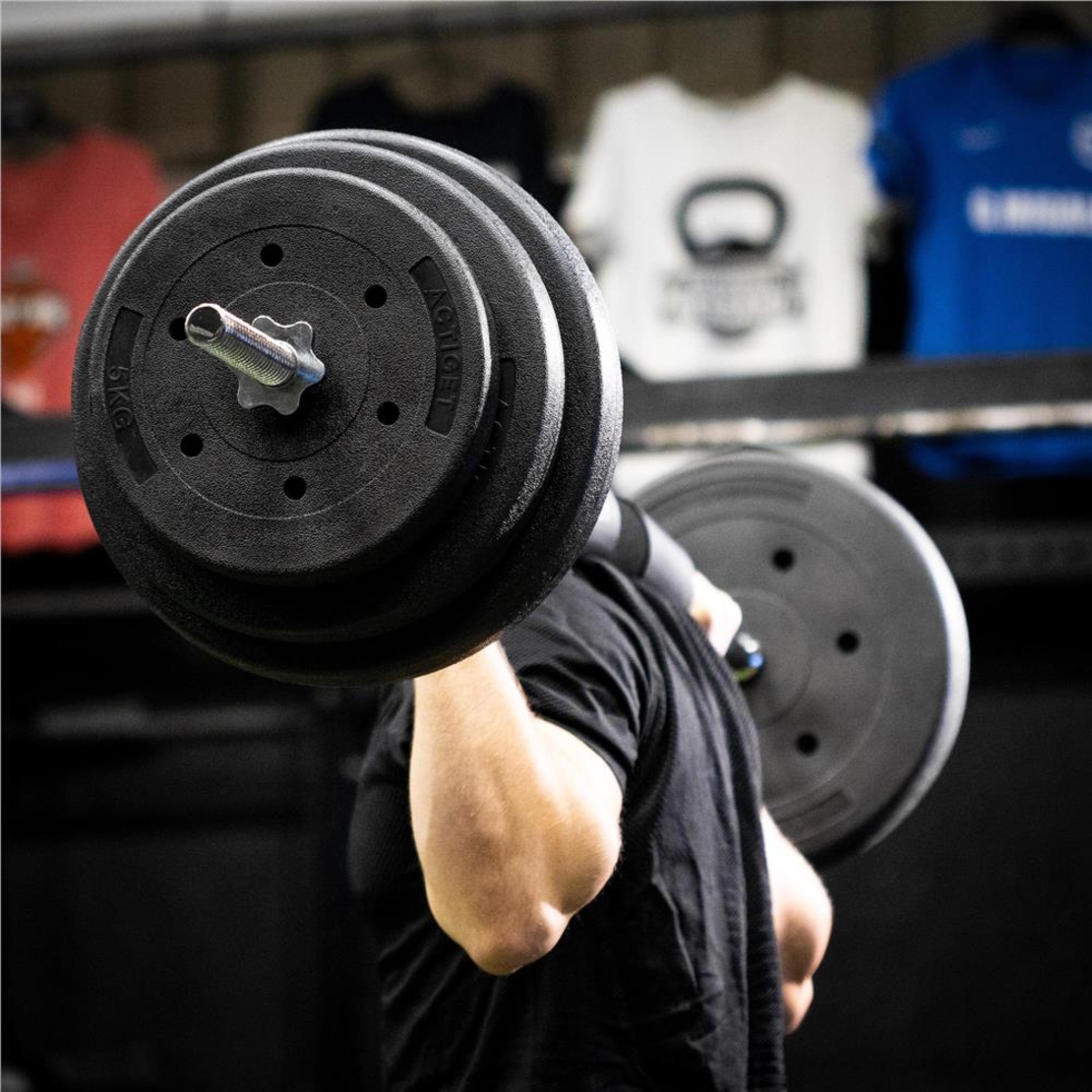 Disc greutate haltera, 10 kg, umplutura bitumica, invelist PP, 29 mm, negru