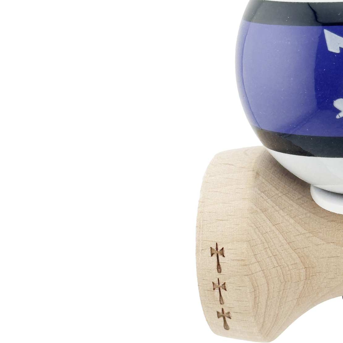 Kendama X Zen Series Originala, Profesionala, Flippy, Cupe Mari KING SIZE V3, Super Sticky, Gaura in Baza, Rulment Metalic, din lemn 18 cm, Ata 62/65 cm, Violet