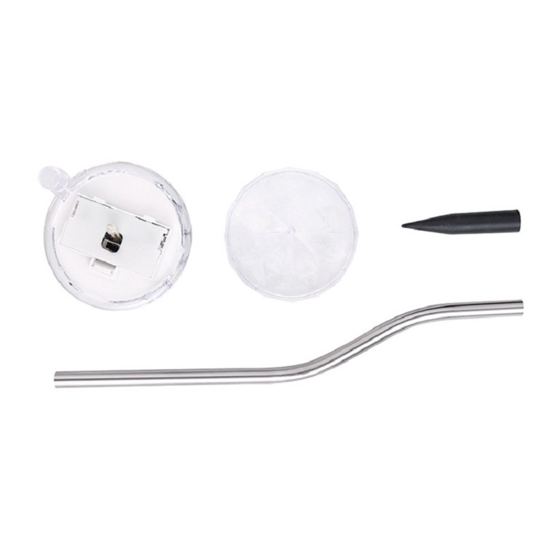 Lampa solara LED pentru Gradina, Flippy, Set 4 Bucati, Tip Diamant, Inaltime 30 x 9 cm, 2V, ABS, 600mAh, Lumina Alb Rece, Argintiu