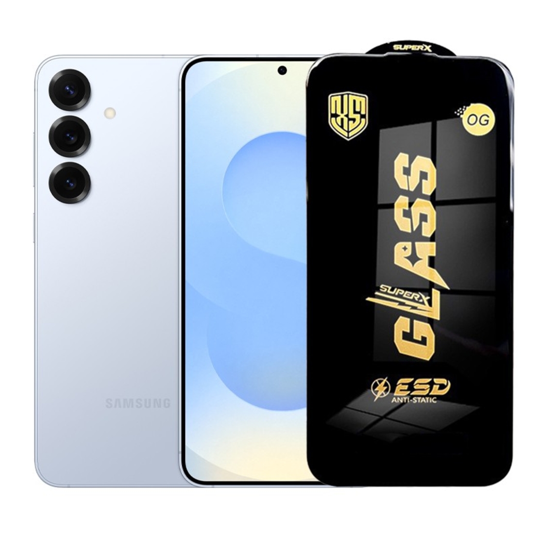 Folie de Protectie pentru Samsung Galaxy S25 Plus, Vafy, Sticla Securizata ESD, Margini Negre, Rezistenta la Zgirieturi, Antistatica, 0.35 mm, Transparenta