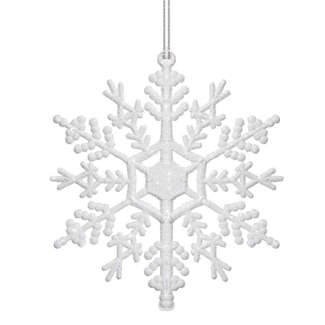 Decoratiune brad fulg de zapada, set 3 bucati, 12cm, alb