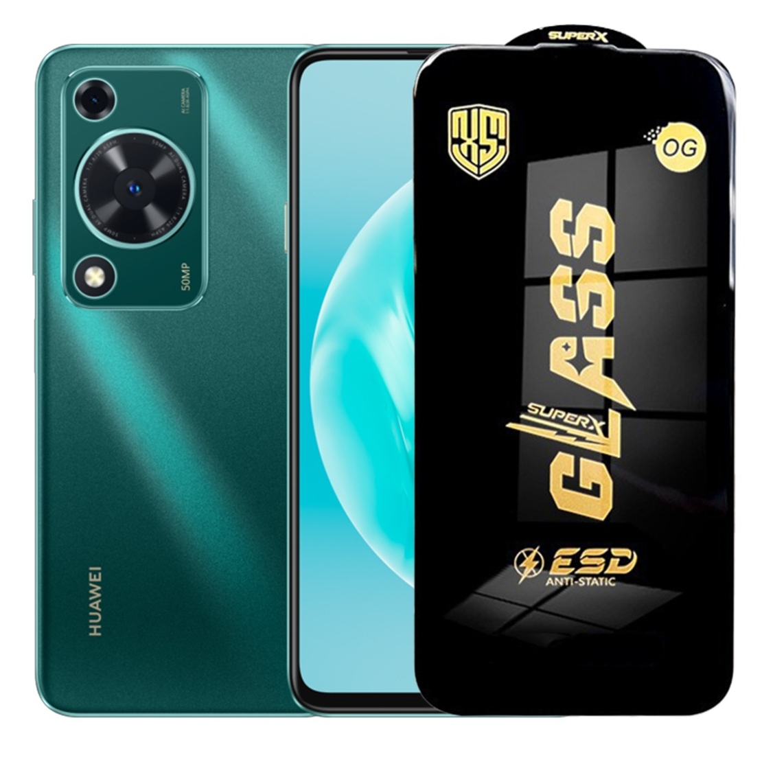 Folie de Sticla pentru Huawei Enjoy 70, Vafy, Sticla Securizata ESD Antistatica, Super-X Privacy OG, cu Margini Negre, Rezistenta la Zgirieturi, 0.35 mm, Transparenta