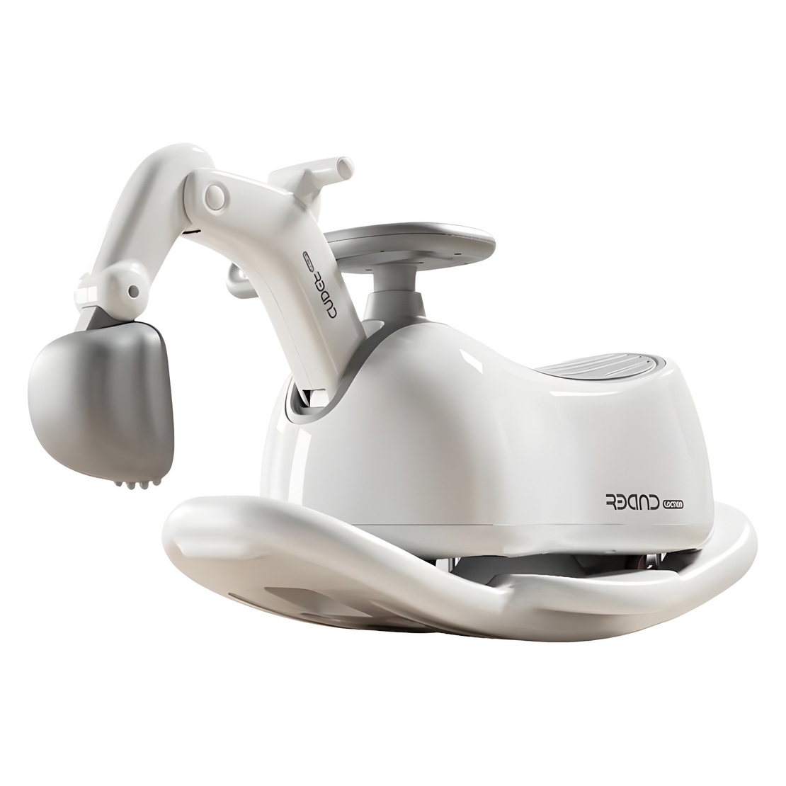 Masina 3 in 1, Flippy, 1-3 Ani, Tip Excavator/Balansoar/Masina Yo Yo, din Plastic, 4 Roti Silentioase, 71.5 x 34 x 39 cm, Alb