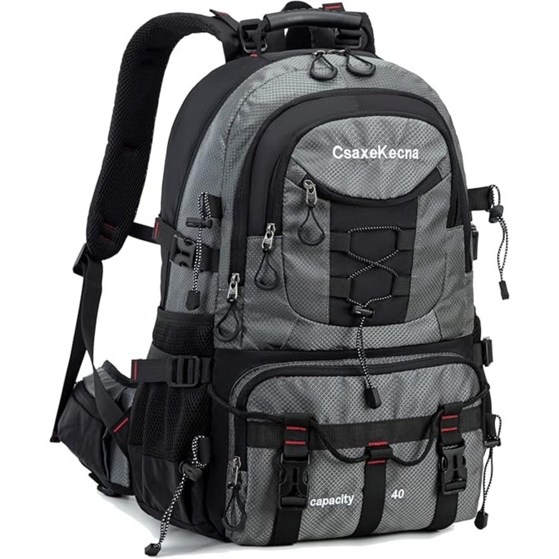 Rucsac Multifunctional de Alpinism, Flippy, Capacitate 36-55 L, de Calatorie, Impermeabil, Slot USB Incarcare Telefon, Bretele Reglabile, 52 x 34 x 19 cm, Gri