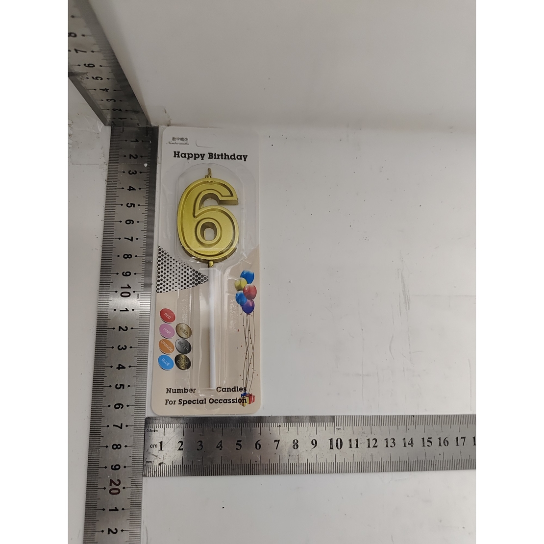 Lumanare pentru Tort Cifra 6, Flippy, 4.8 cm, Aniversare, Aurie