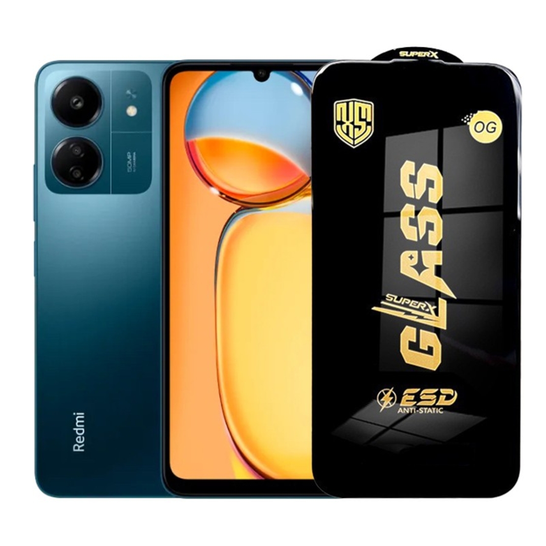 Folie de Protectie pentru Xiaomi Redmi 13C, Vafy, Sticla Securizata ESD, Margini Negre, Rezistenta la Zgirieturi, Antistatica, 0.35 mm, Transparenta