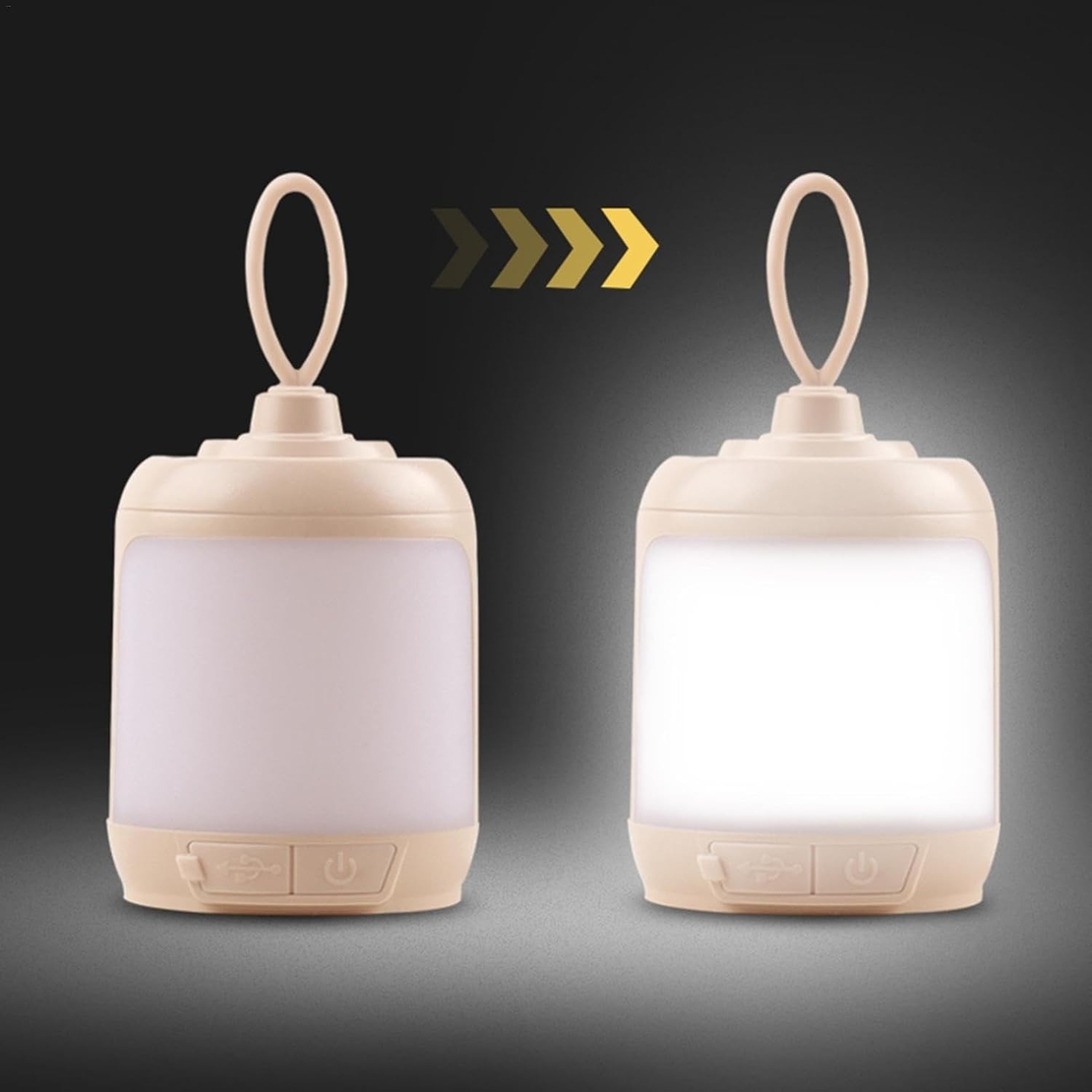 Mini Lampa LED de Camping, Vafy, pentru Aer Liber, Reincarcabila USB Type C, 3 Trepte de Lumina, Portabila, 13.8 x 6.5 cm, 5V, Alb