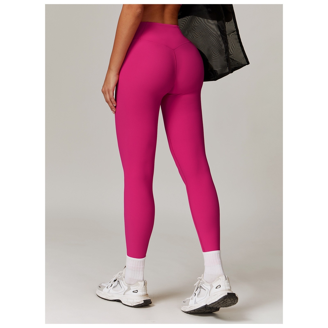 Pantaloni de Fitness/Yoga, Flippy, pentru Femei, Material Elastic, Spandex, Talie Inalta, Roz, Marime L