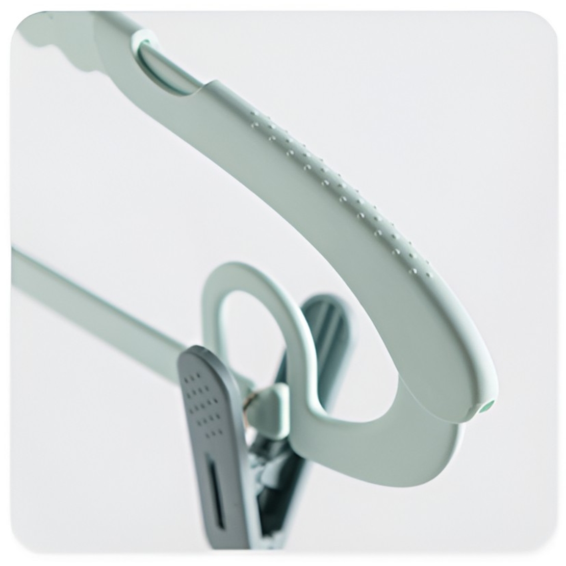 Set 10 de Cleme pentru Haine, Flippy, de Prindere pentru Pantaloni, Atasabile la Umerase, 1.6x2.3x6.35 cm, Verde