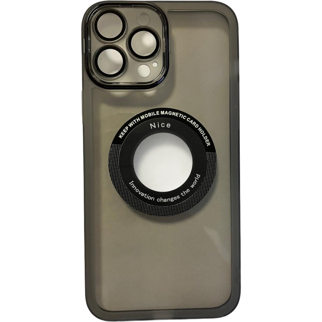 Husa protectie Vafy pentru Apple iPhone 14 Pro Max decupaj logo, magnetica, Protectie Camera, Negru