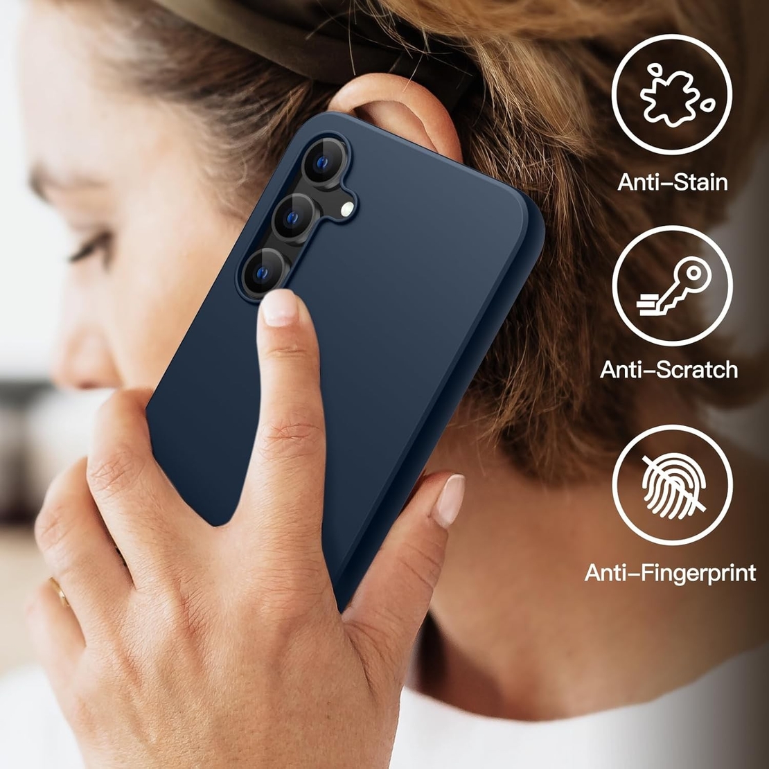 Husa de Protectie Matte TPU, Vafy, pentru Xiaomi Redmi 13C, Protectie Camera, Antisoc, Antizgariere, Antialunecare, Acoperire Completa, Albastru