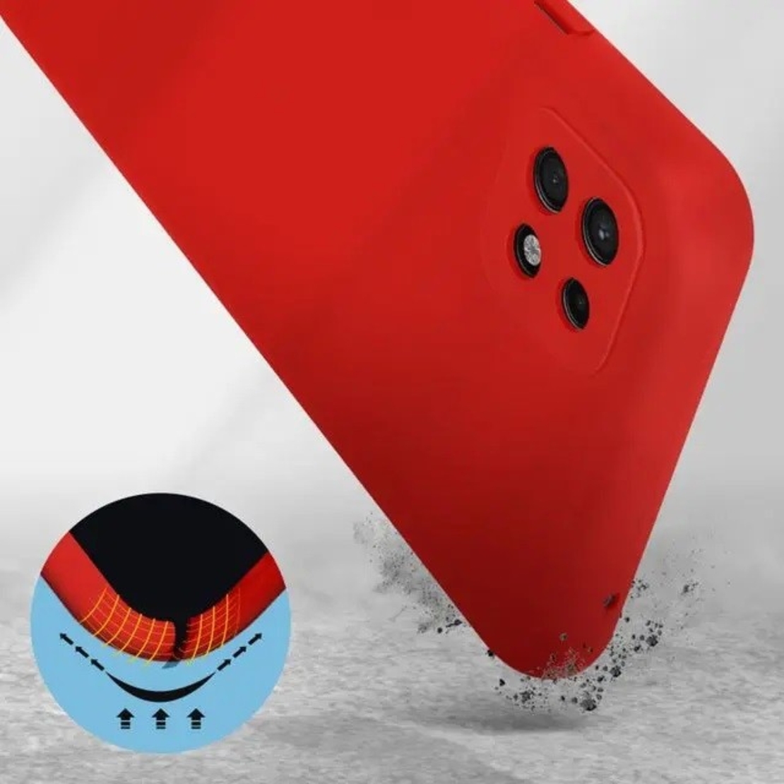 Husa protectie Vafy pentru Samsung A22 5G Liquid Silicone Rosu