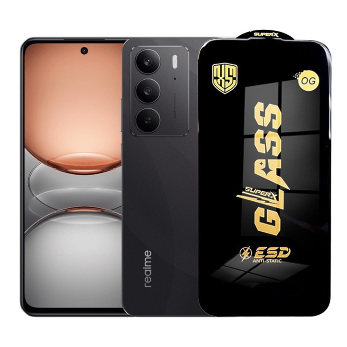 Folie de Protectie pentru Realme C75, Vafy, Sticla Securizata ESD, Margini Negre, Rezistenta la Zgirieturi, Antistatica, 0.35 mm, Transparenta
