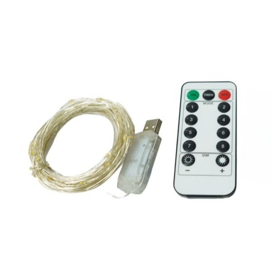 Instalatie Craciun, 5 metri, 50 LED-uri, USB, Telecomanda cu 8 functii, Multicolor, Vafy
