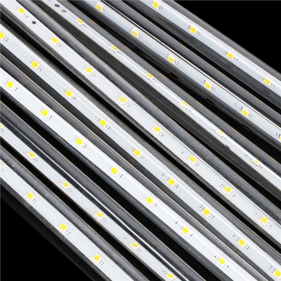 (DL) Instalatie de Craciun, 8 tuburi, 30cm, 144 LED, ploaie de meteoriti, alb