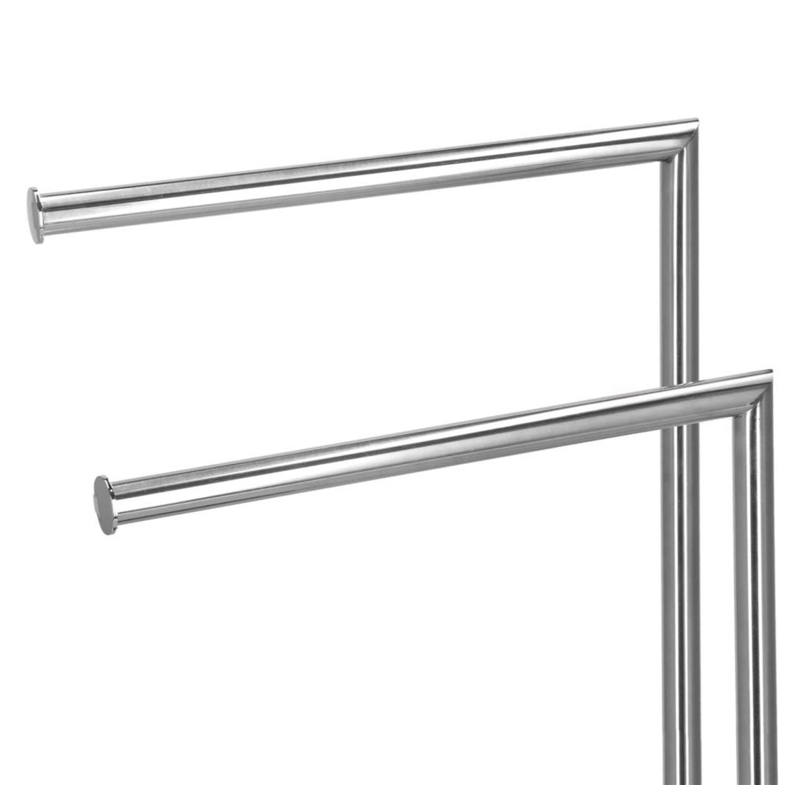 Suport metalic de baie pentru prosoape, cu 2 brate, 80 cm, argintiu cromat