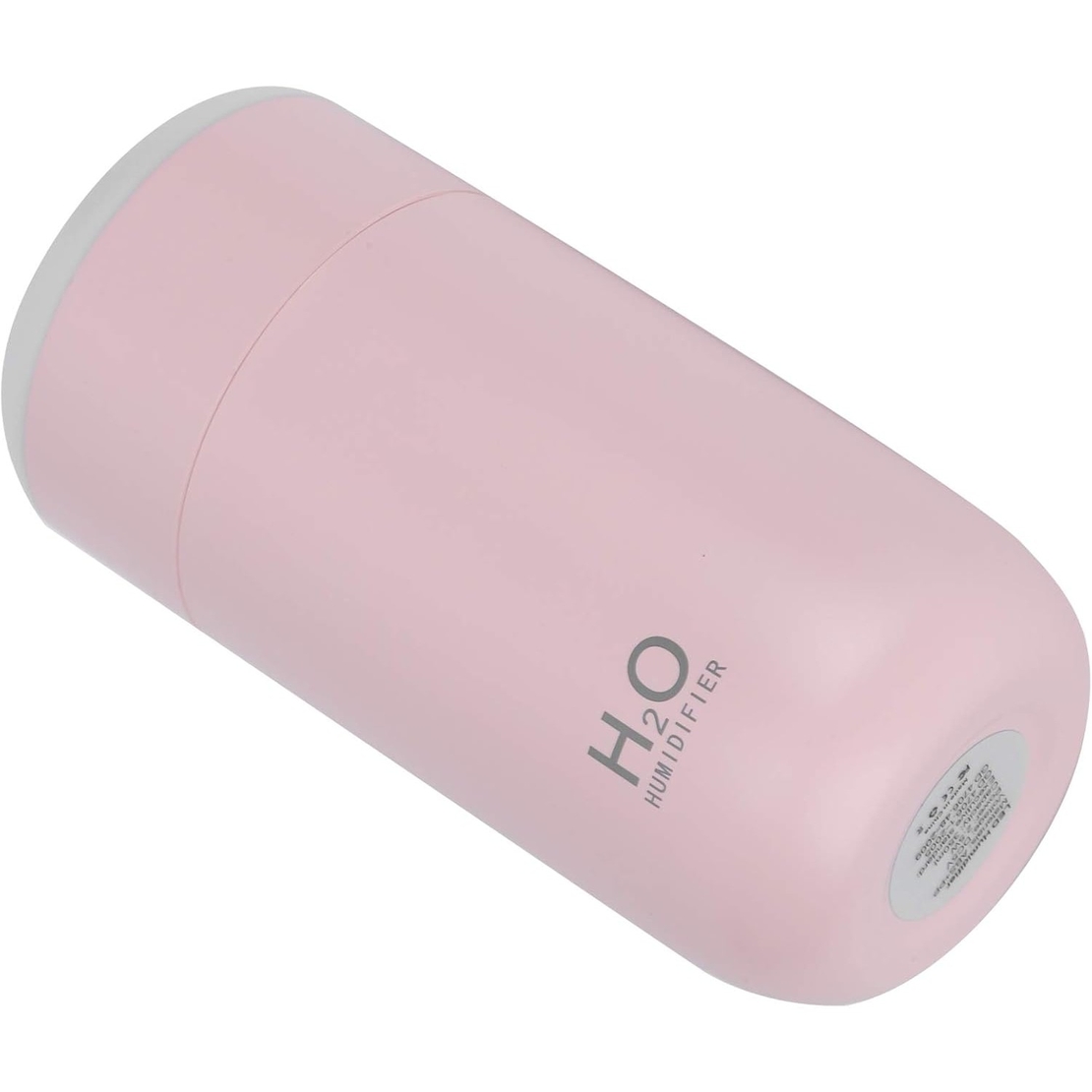 Umidificator, H2O, cu Difuzor de Aroma, Lumina de Noapte LED in 7 Culori, Zgomot Redus, 14.7x7.2cm, 350mL, Culoare Roz