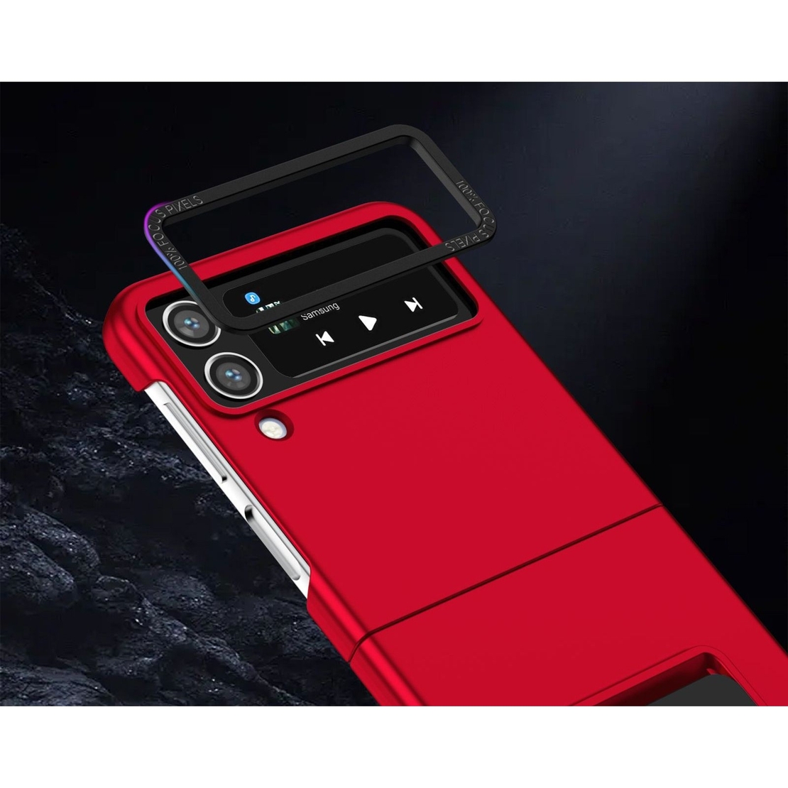 Husa de protectie Vafy, Pliere Tridimensionala, Multifunctionala, PC, pentru Samsung Galaxy Z Flip 4 / Z Flip 4 5G , Rosu