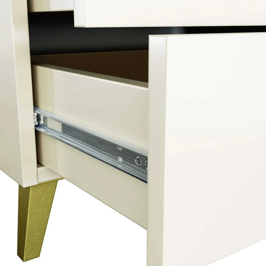 Comoda MOBI K-04, 4 sertare, 60x37x73 cm, casmir cu detalii aurii