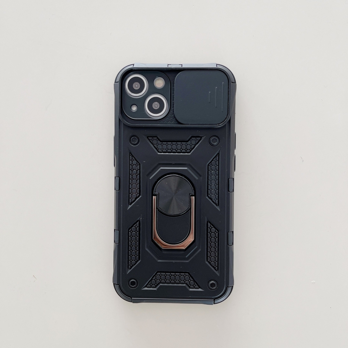 Husa de protectie Vafy compatibila cu Apple iPhone 13 Defender Model 4 cu suport,Negru