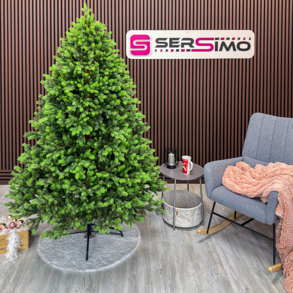 Brad artificial Sersimo, Hollandia, verde cu varfuri verzi, integral 3D, 210 cm