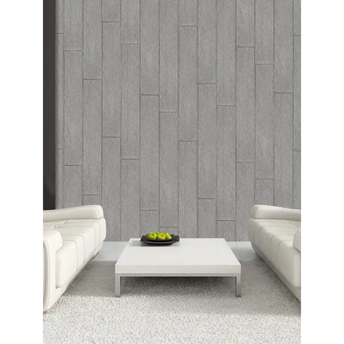 Set 10 Placi Tapet 3D, Vafy, 70 x 70 cm, Grosime 3 mm, din Rasina, Tip Placi de Lemn, Suprafata Acoperita 4.9 mp, Gri