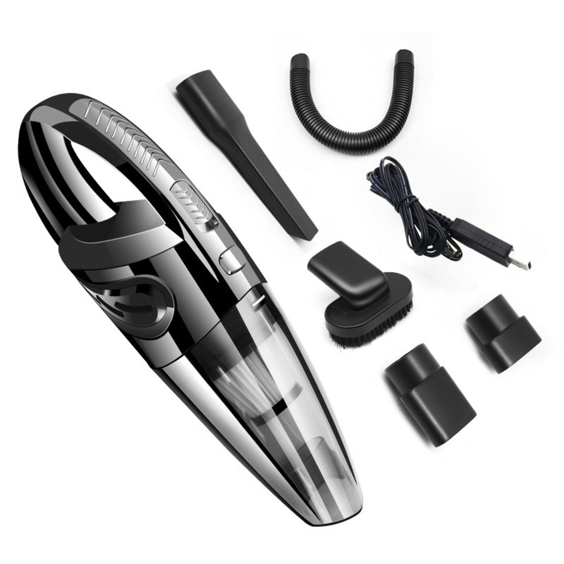 Aspirator de Mana Portabil Turbo, Flippy, pentru Uz Caznic sau Auto, Functie de Aspirare Umeda si Uscata, Incarcare USB, 32.000 rot/min, Putere 120W