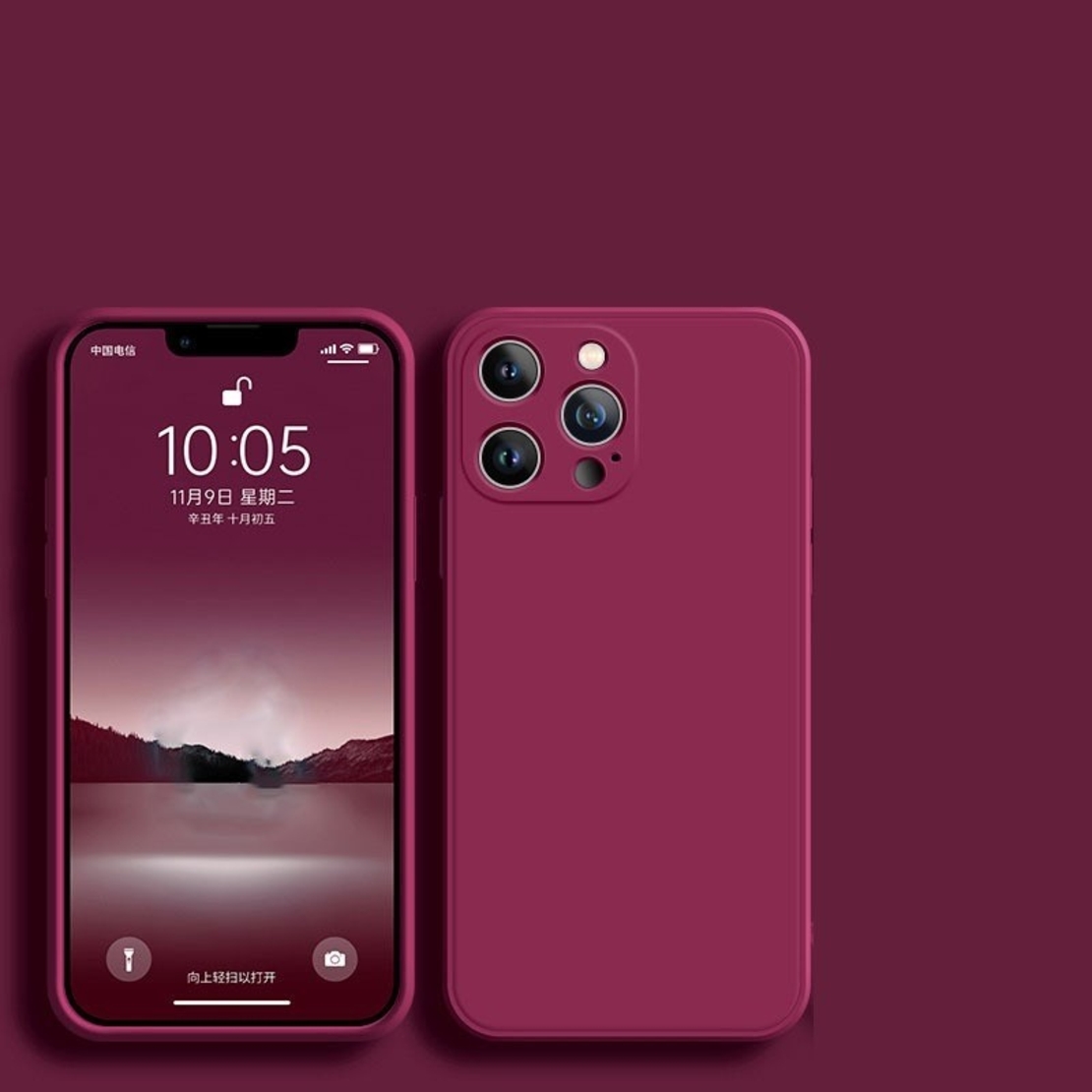 Husa pentru Apple iPhone 14 Plus Vafy, Liquid Silicone, cu Microfibra pe interior, Protectie Antisoc, Wine red, Claret