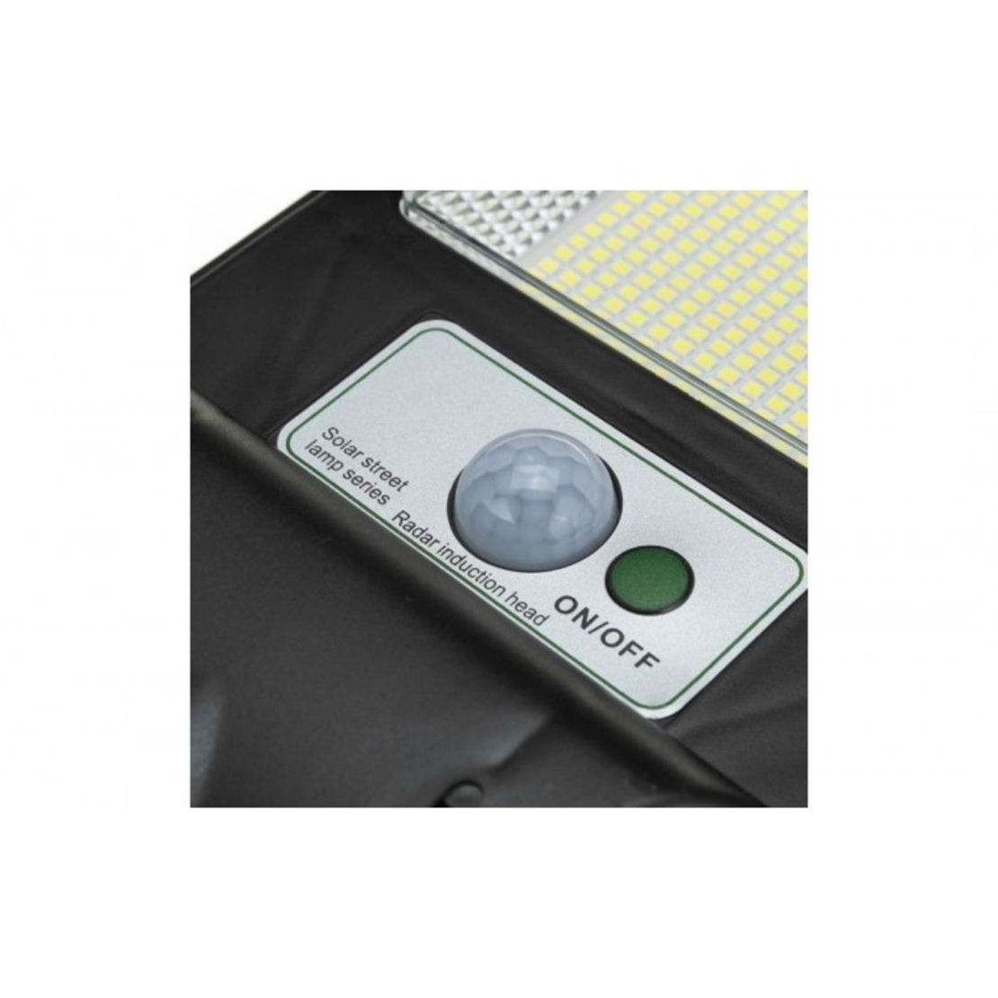 Lampa solara stradala Flippy, cu telecomanda, senzor de miscare si lumina, suport prindere, 288 LED-uri, IP65, ABS, 15AH, 300W, temperatura culoare 6500K, 79x18.8x5 cm, autonomie 10-12 ore, negru