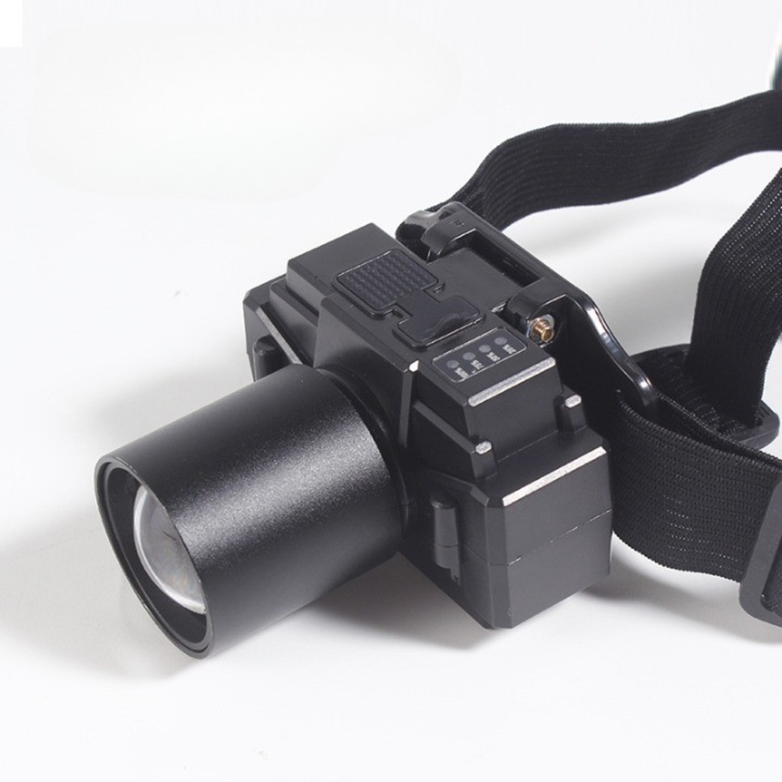 Lanterna LED de Montat pe Cap, Vafy, cu Raza Lunga de Zoom, Far Telescopic, Reglabil, Rezistent la Apa, pentru Pescuit in Aer Liber, Camping, Lumina Puternica, Lanterna, 7x4.5x6 cm, Negru
