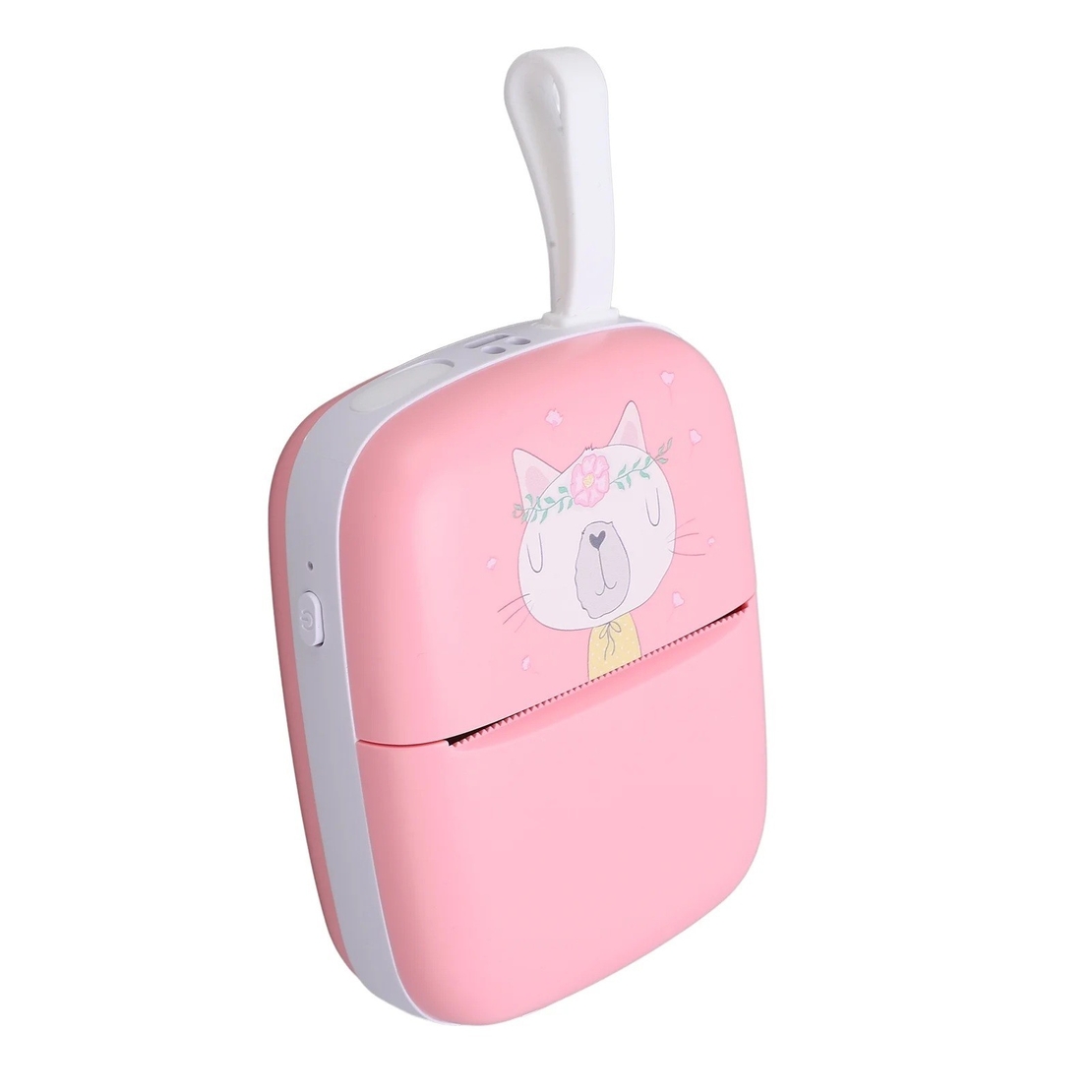 Mini Imprimanta Foto Portabila, Flippy, Incarcare USB, Bluetooth, Model Pisica, Print Alb-Negru, Roz