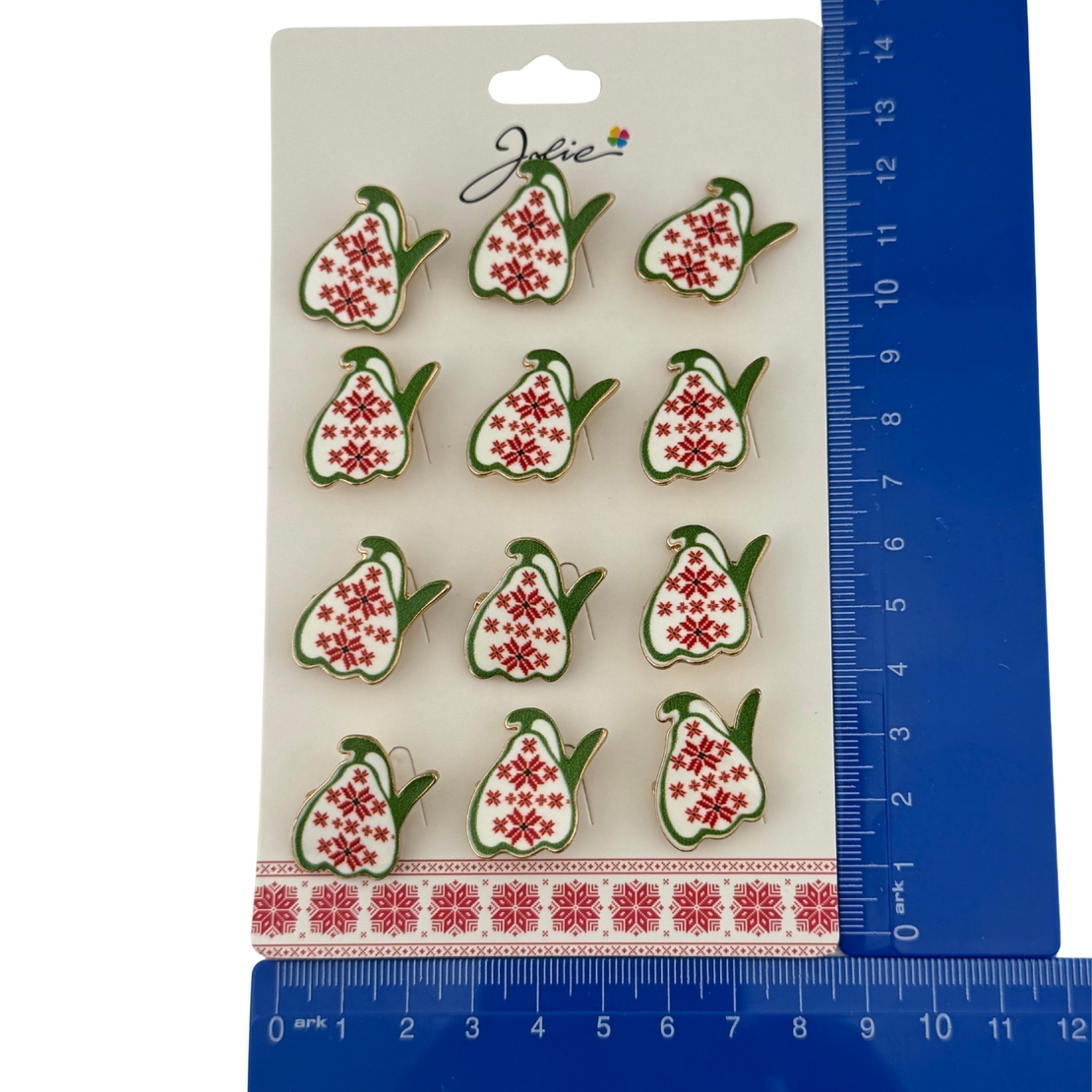 Set 12 Brose Martisor pentru Copii, Jolie, Model Ghiocel cu Motiv Traditional, Multicolor
