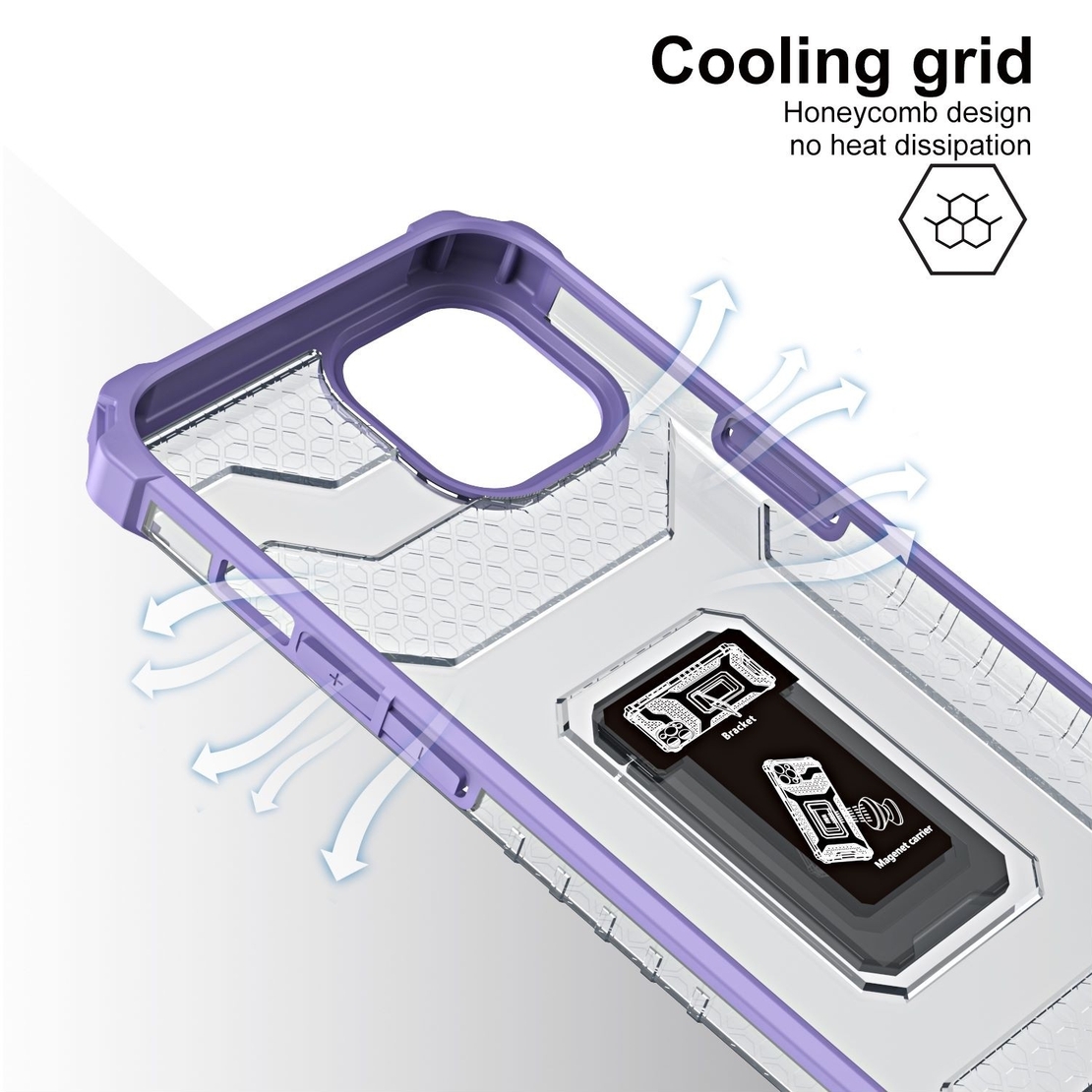Husa de protectie Vafy compatibila cu Apple iPhone 13 Acrylic Armor cu suport Mov