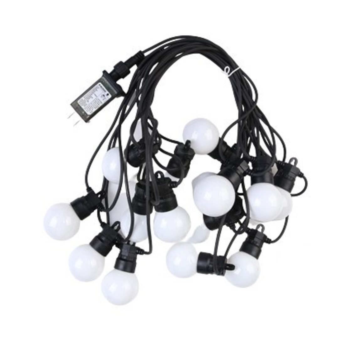 Instalatie Craciun, 5 metri, 10 Becuri LED rotunde, pentru exterior cu incarcare la sursa de curent, Vafy