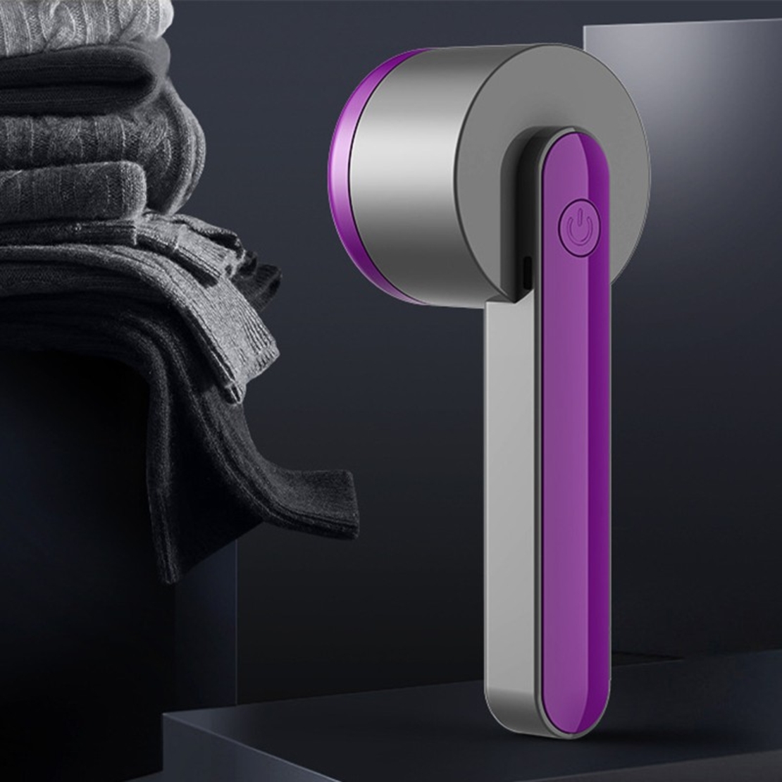 Aparat Pentru Curatat Scame, Par Si Praf, Vafy, Trimmer pentru Diferite Tipuri De Material, Cu Lame Din Otel Inoxidabil, Maner Ergonomic, Incarcare Prin USB, Negru Mov