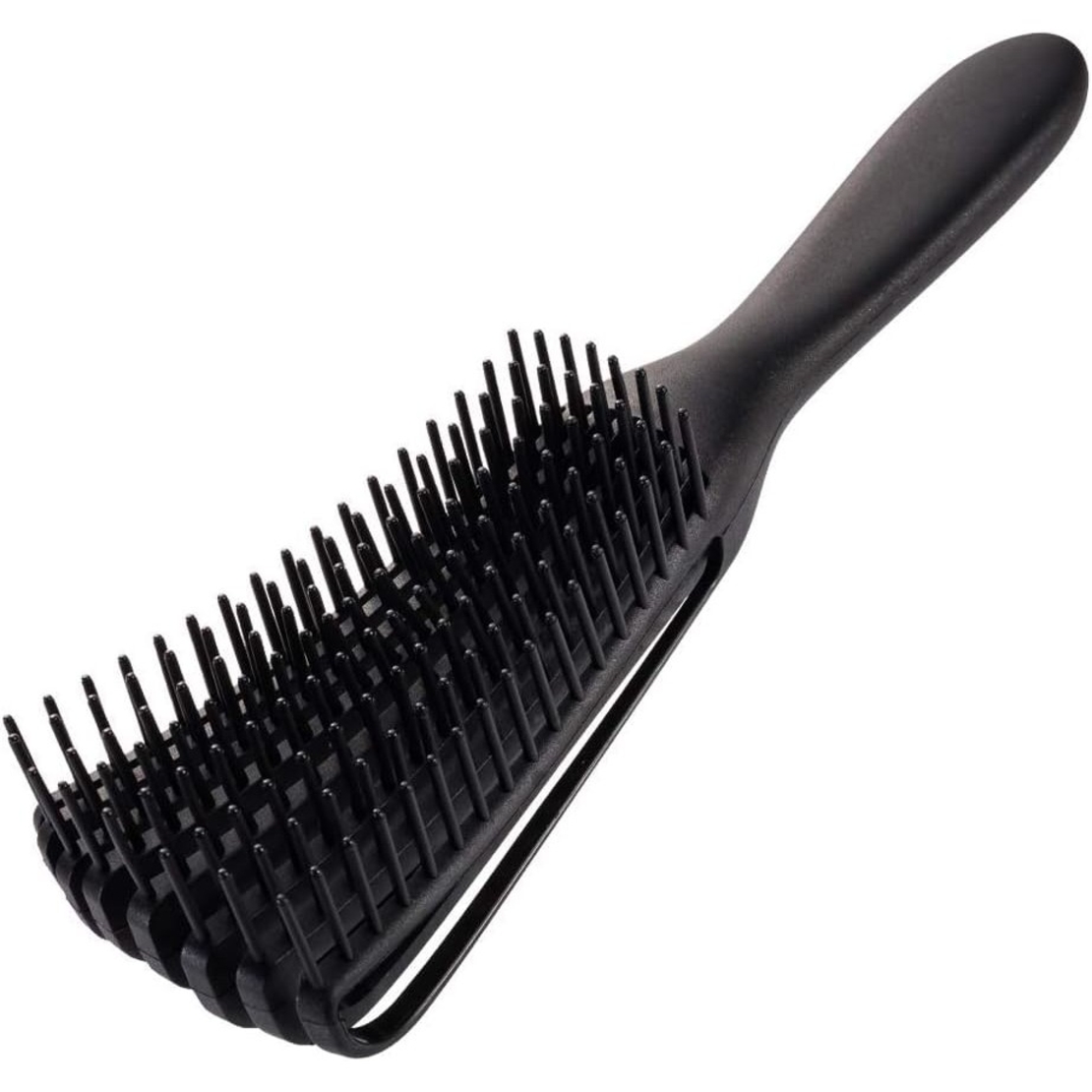 Perie Flexibila, Flippy, pentru Descurcat Par Cret/Umed si Uscat, 8 Brate Mobile, din TPE, 24.5 x 4.5 x 2 cm, Negru