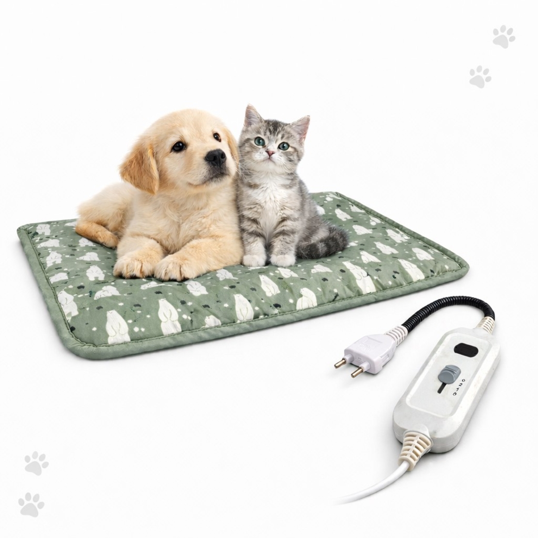 Patura electrica pentru animale de companie, Flippy, perna pentru caini, 45 x 45 cm, 28 W, 3 trepte de reglaj, perna pentru pisici, Anti-Alunecare, Gri